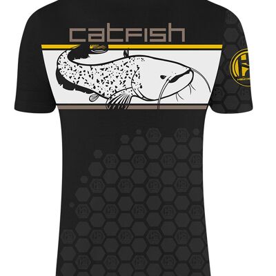 T-Shirt mit Fisch- und Katzenmotiv, linear