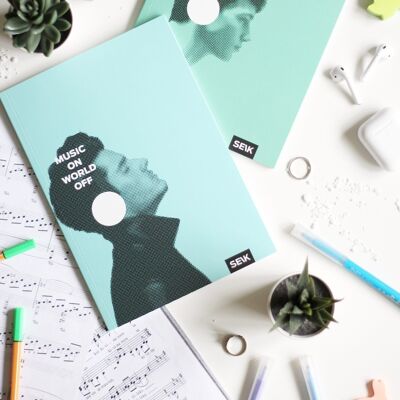 Bullet Journal / Dotted Notebook Music on & Music is (2pcs)