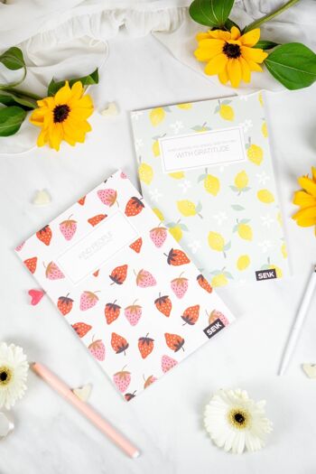 Bullet Journal / Dotted Notebook fraises & citrons (2pcs) 8