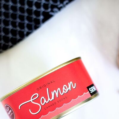 Calzini in scatola di pesce salmone (taglia donna 35-40)