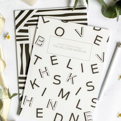 Bullet Journal / Dotted Notebook Black & White (2 pcs)