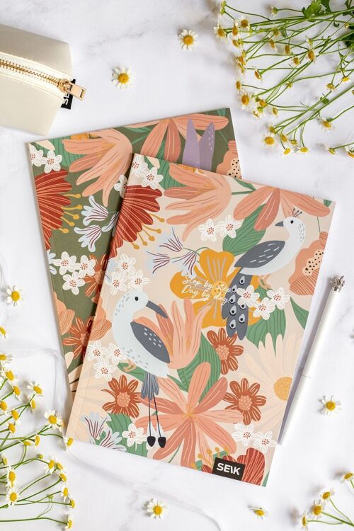 Squared and lined notebook Jungle & Birdies (2 pcs)