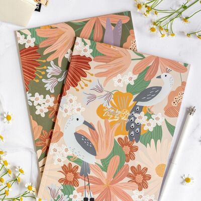 Squared and lined notebook Jungle & Birdies (2 pcs)