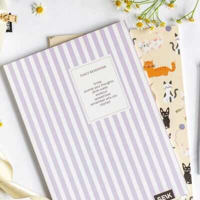 Squared and lined notebook Kitties & Happiness (2 pcs)