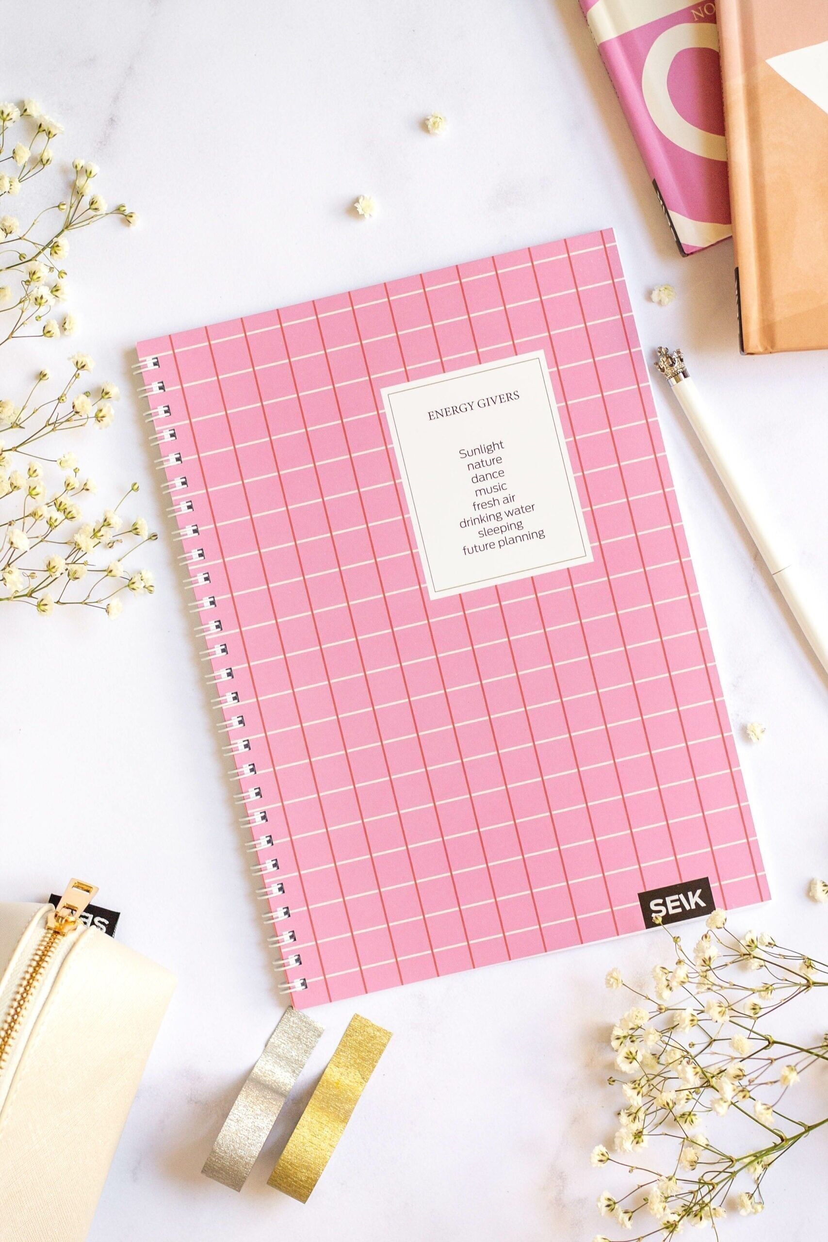 Bullet Journal / Gepunktetes Notizbuch mit Spiralbindung - Energie