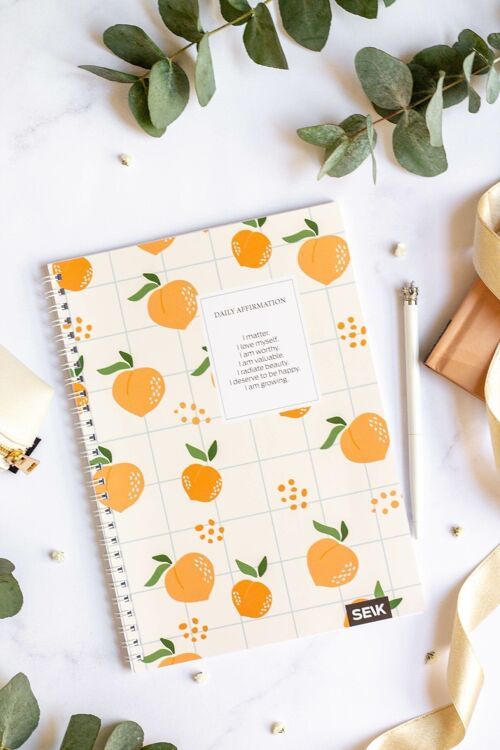 Bullet Journal / Dotted Notebook with spiral binding - Peaches