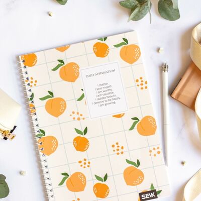 Bullet Journal / Dotted Notebook with spiral binding - Peaches