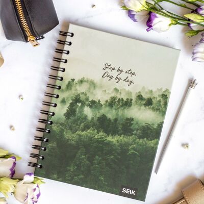 Bullet Journal / Dotted Notebook hard cover spiral binding - Forest