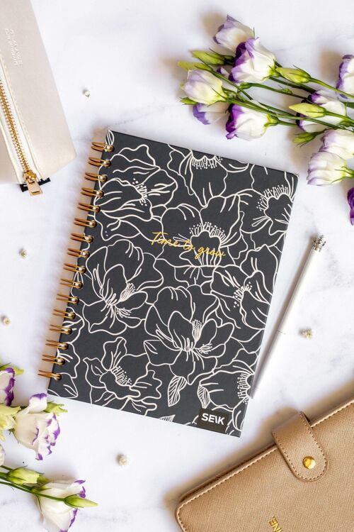 Bullet Journal / Dotted Notebook hard cover spiral binding - Growth