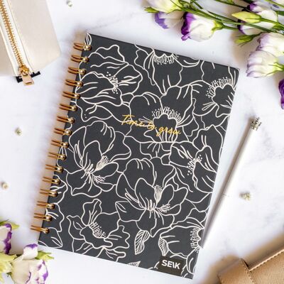 Bullet Journal / Dotted Notebook hard cover spiral binding - Growth