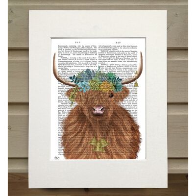 Highland Cow Bohemian 1, Book Print, Art Print, Wall Art