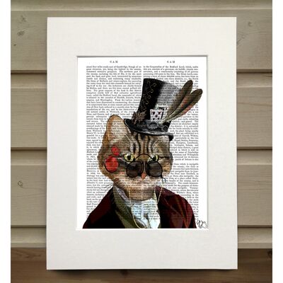 Phileas Feline Steampunk Cat, Book Print, Art Print, Wall Art