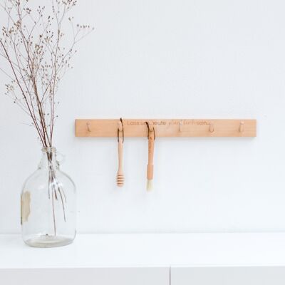 Wall hook rack "Let's be happy today" by Bake Affair
