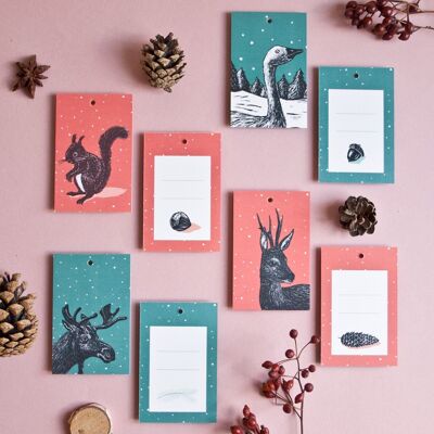 Gift Tags Animals Christmas Set (8 pcs.)