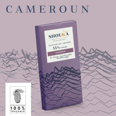 Chocolat lait - Amandes - Cameroun 53 % cacao