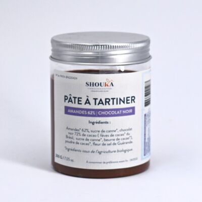 Pâte à tartiner - Chocolat noir - Brésil 72% cacao & 62% d’amandes