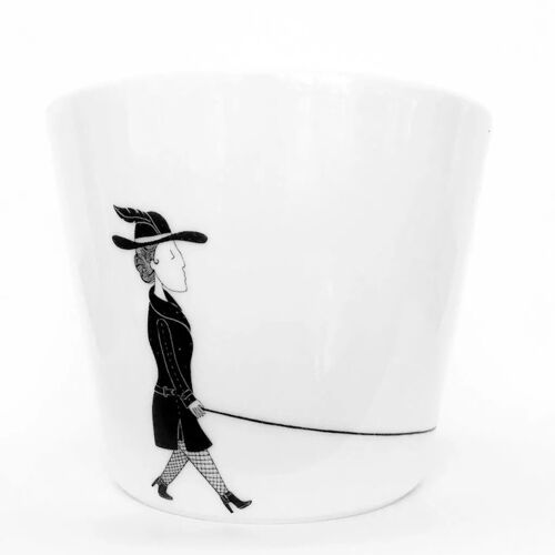 Latte cofeecup Woman with Dog