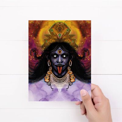 Tarjeta de felicitación de Kali | Diosa Kali | Diosa hindú | Tarjeta de cumpleaños inusual