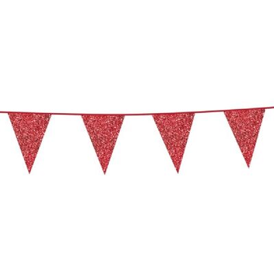Bunting Glitter 6m drapeau rougetaille 20x30cm