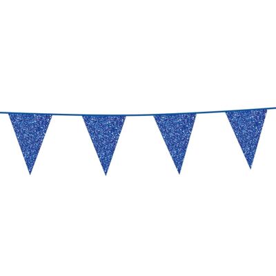 Bunting Glitter 6m blaue FahneGröße 20x30cm