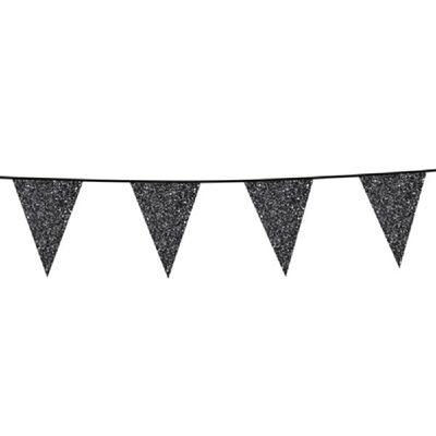 Bunting Glitter 6m black flagsize 20x30cm