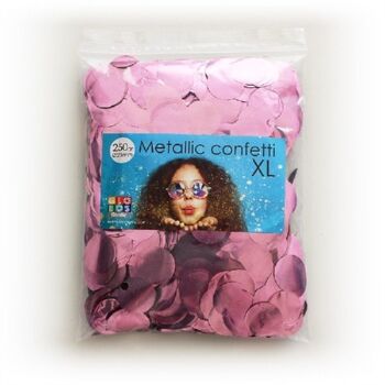 Confettis métallisés ronds 23mm 250 grammes rose layette