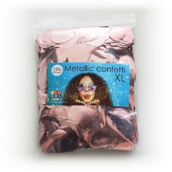 Confettis métallisés ronds 23mm 250 grammes or rose