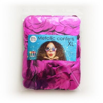 Confettis métalliques ronds 23mm 250 grammes rose vif