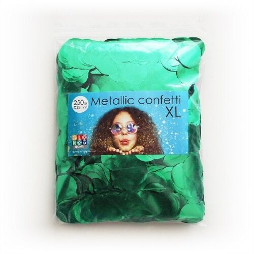 Confetti metallic round 23mm 250 gram green