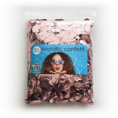 Confetti metallici tondi 10mm 250 grammi oro rosa