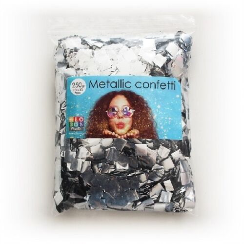 confetti square 10x10mm 250 gram silver