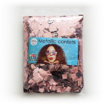 confettis carré 10x10mm 250 grammes or rose