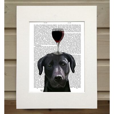 Dog Au Vin, Black Labrador, Book Print, Art Print, Wall Art