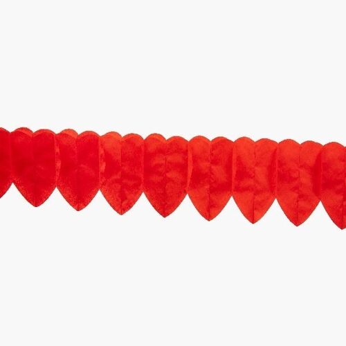 2 Paper Garlands Heart Red 2,5m