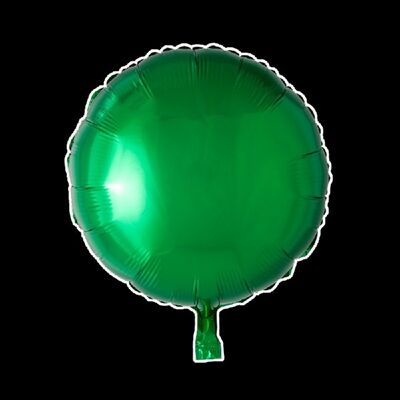 Folienballon rund 18'' grün einzeln verpackt