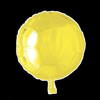 Foilballoon round 18'' yellow singlepacked