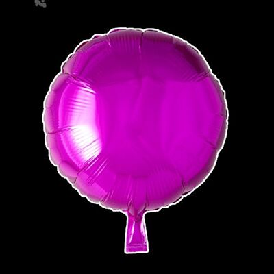 Ballon aluminium rond 18'' rose vif emballé à l'unité