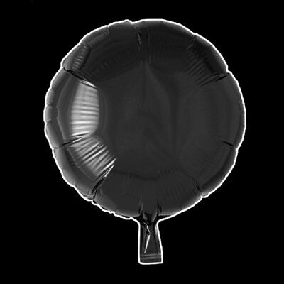 Foilballoon round 18'' black singlepacked