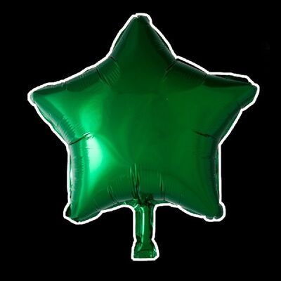 Foilballoon star 18'' green singlepacked