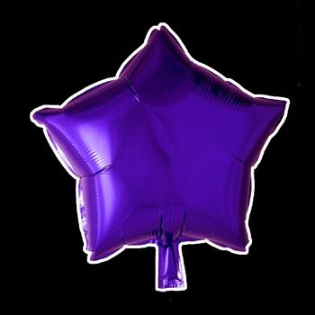 Foilballoon star 18'' violet emballage individuel