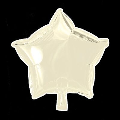 Foilballoon star 18'' ivory singlepacked