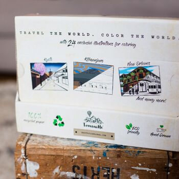 Livre de coloriage de voyage en papier recyclé 7
