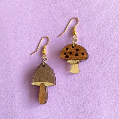 Boucles d'oreilles écologiques Funghi Toadstool & casquette