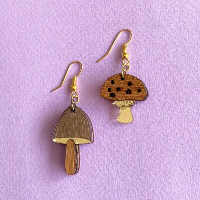 Funghi eco earrings Toadstool & cap