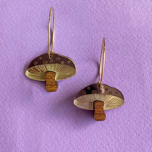 Funghi eco earrings Amanita