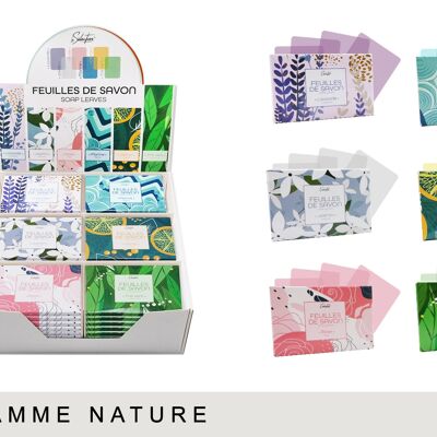 Boîte de 48 étuis de feuilles de savon "Nature"