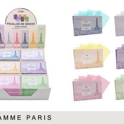 Caja de 48 estuches de hojas de jabón "Paris"