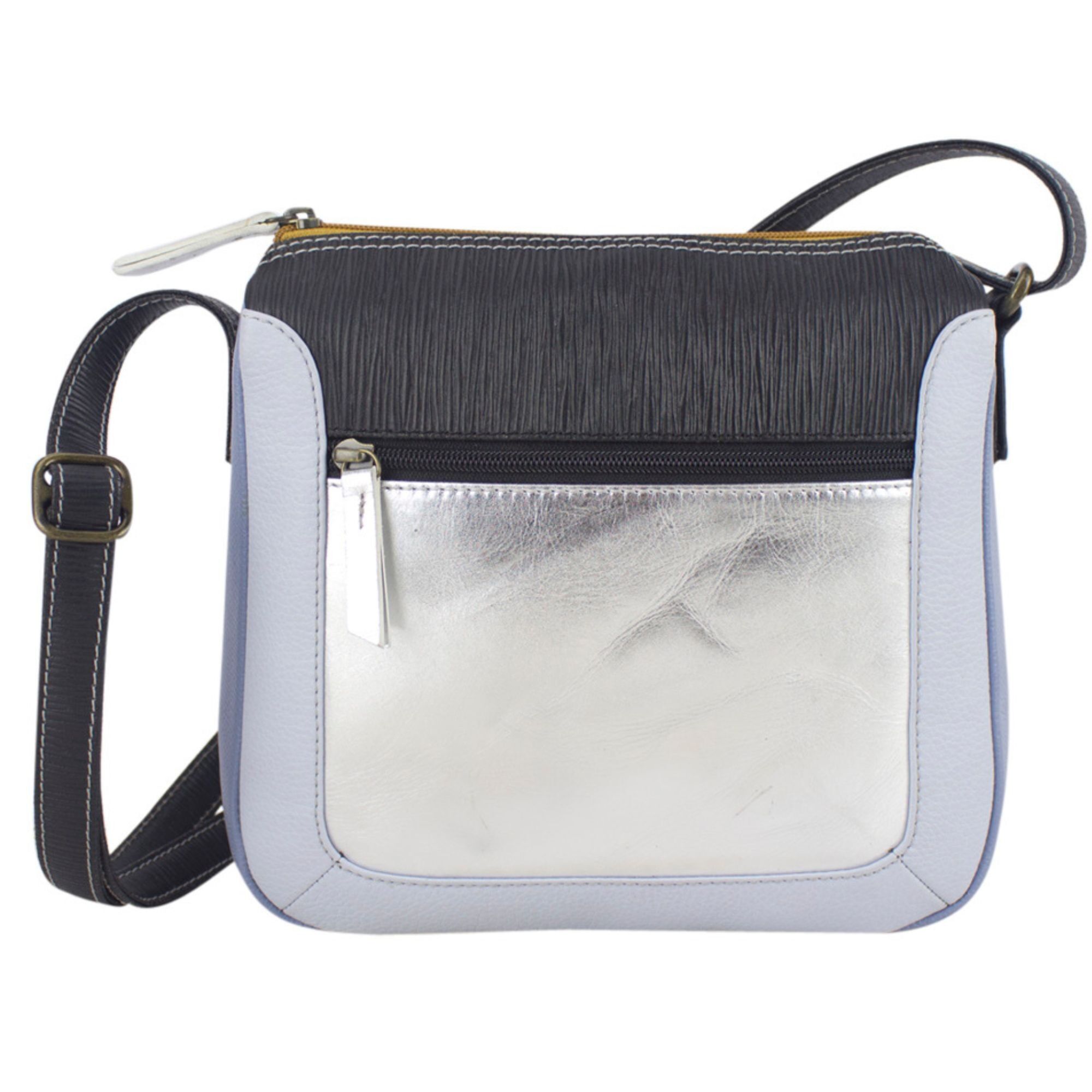 Sunsa Creation Damen Leder Tasche. Schultertasche aus Lederresten. Zweiseitig tragbare Umhängetasche Model " 2 Face"