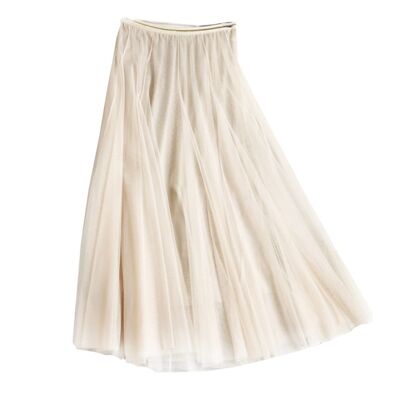 Tulle layer skirt in cream medium