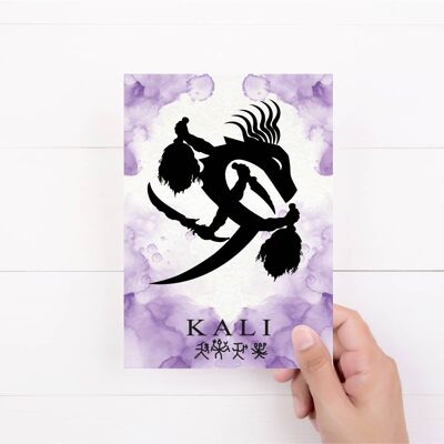 Biglietto di auguri Kali | Simbolo di Kali | Dea indù | Biglietto di auguri di compleanno insolito